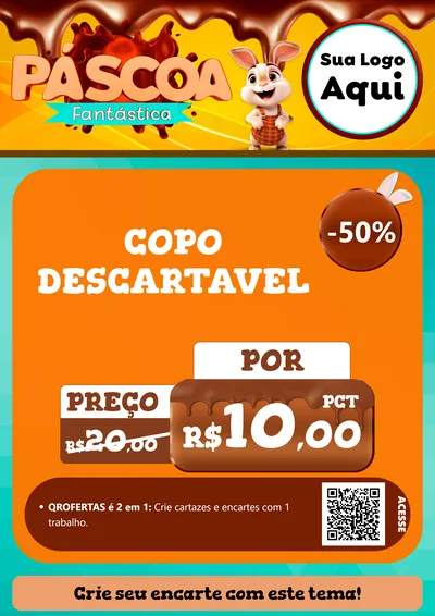 Modelo de Cartaz para Cartaz A4 Vertical com o tema Páscoa Fantástica para Embalagens