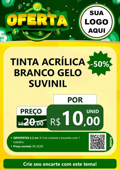 Modelo de Cartaz para Cartaz A4 Vertical com o tema Oferta para Tintas e Ferramentas
