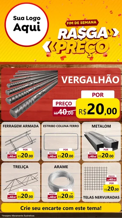 Modelo de Rede Social para Stories com o tema Fim de Semana Rasga Preços para Ferragens