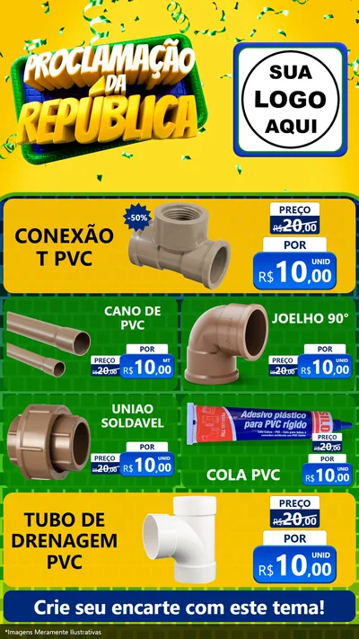 Modelo de TV para TV Vertical com o tema Proclamação da República para Tubos e conexões