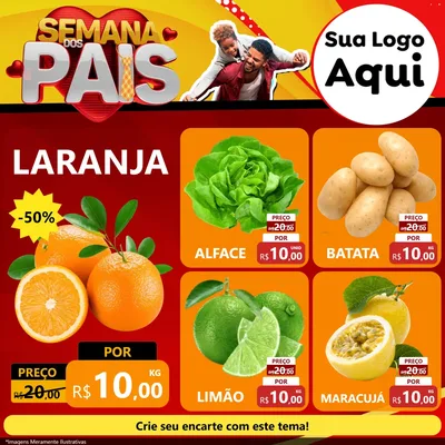Modelo de Rede Social para Feed Facebook com o tema Semana Dos Pais para Hortifrúti