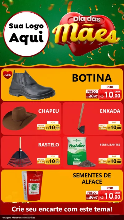 Modelo de TV para TV Vertical com o tema Dia das Mães para Agropecuária