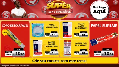 Modelo de TV para TV Horizontal com o tema Super Terça Imperdível para Embalagens