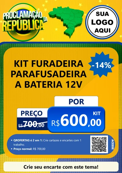 Modelo de Cartaz para Cartaz A4 Vertical com o tema Proclamação da República para Maquinas e Ferramentas