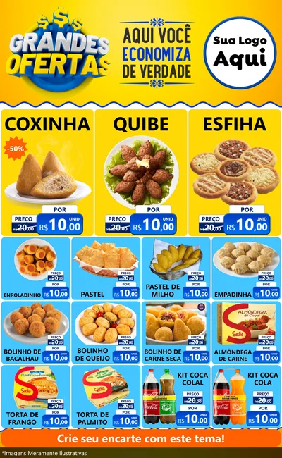 Modelo de Encarte para Encarte Grande com o tema Grandes Ofertas para Salgadaria