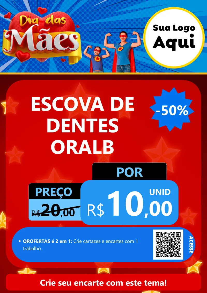 Modelo de Cartaz para Cartaz A4 Vertical com o tema Dia das Mães para Higiene Pessoal