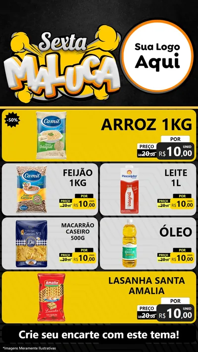 Modelo de TV para TV Vertical com o tema Sexta Maluca para Supermercado