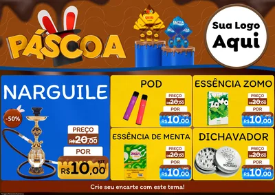 Modelo de Encarte para Encarte A4 Horizontal com o tema Páscoa para Tabacaria