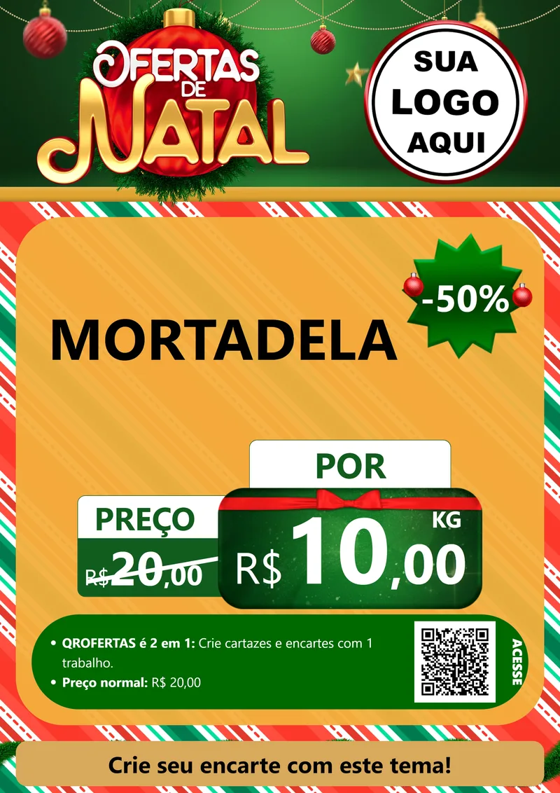 Modelo de Cartaz para Cartaz A4 Vertical com o tema Ofertas de Natal para Frios e Laticínios