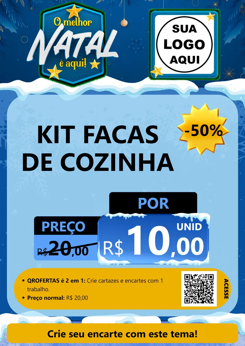 Modelo de Cartaz para Cartaz A4 Vertical com o tema O Melhor Natal É Aqui! para Utilidades Domésticas