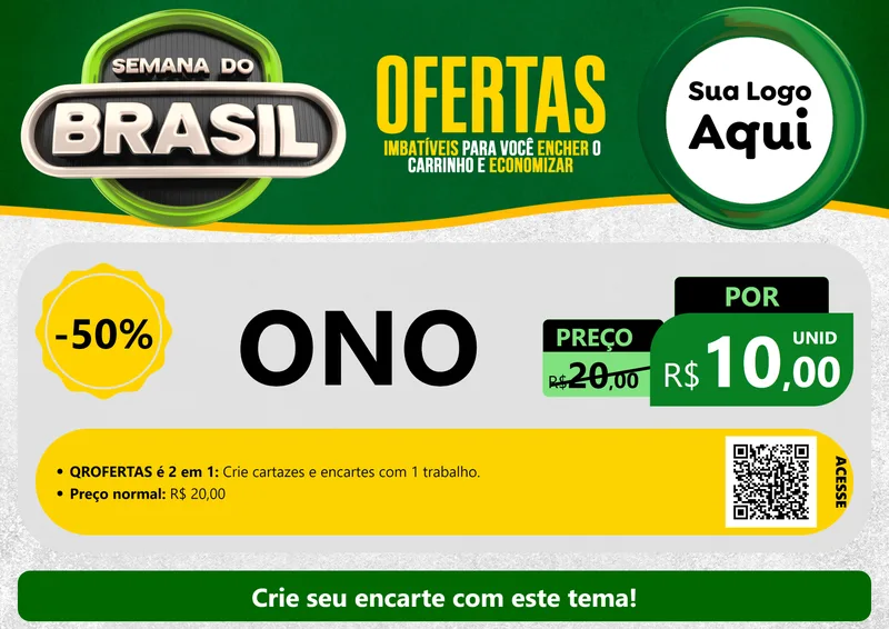 Modelo de Cartaz para Cartaz A4 Horizontal com o tema Semana do Brasil para Óticas