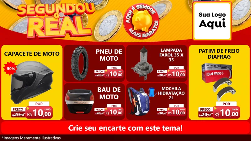 Modelo de TV para TV Horizontal com o tema Segundou do Real para Moto peças