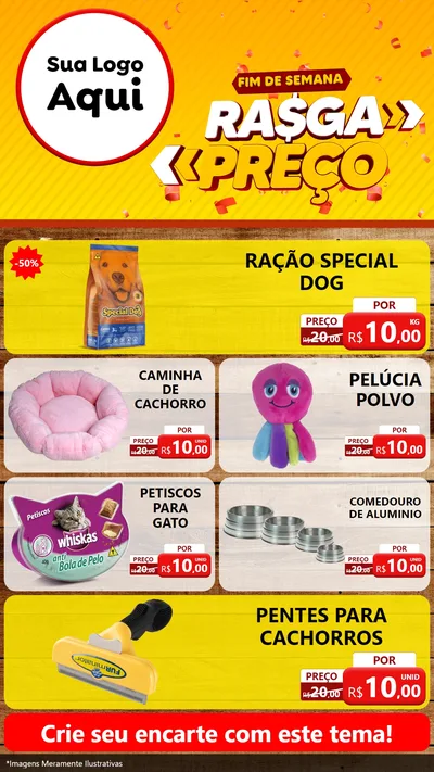 Modelo de TV para TV Vertical com o tema Fim de Semana Rasga Preços para Pet Shop