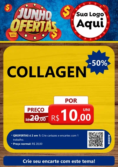 Modelo de Cartaz para Cartaz A4 Vertical com o tema Junho de Ofertas para Suplementos alimentares