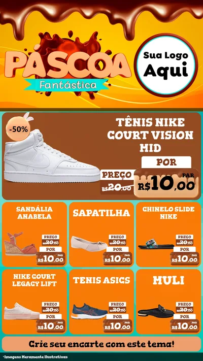 Modelo de Rede Social para Stories com o tema Páscoa Fantástica para Calçados
