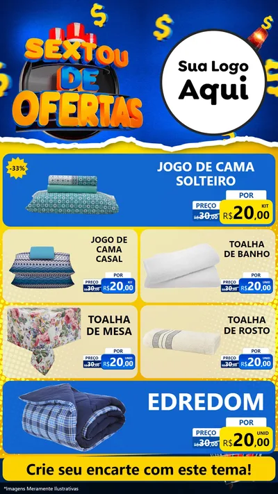 Modelo de TV para TV Vertical com o tema Sextou de Ofertas para Cama, Mesa e Banho