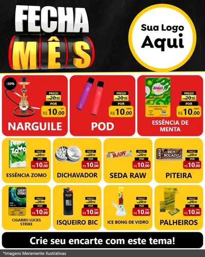 Modelo de Rede Social para Feed Instagram com o tema Fecha Mês para Tabacaria