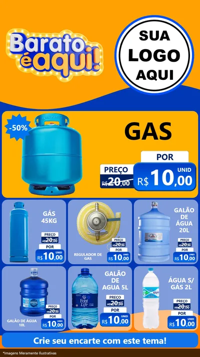 Modelo de Rede Social para Stories com o tema Barato é aqui para Água e gás