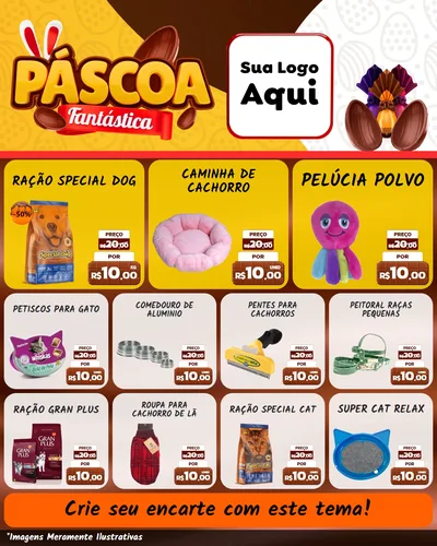 Modelo de Rede Social para Feed Instagram com o tema Páscoa Fantástica para Pet Shop