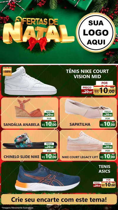 Modelo de TV para TV Vertical com o tema Ofertas de Natal para Calçados