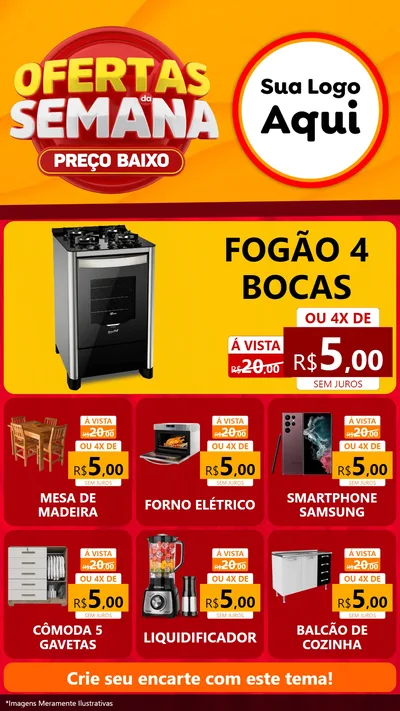 Modelo de Rede Social para Stories com o tema Ofertas Da Semana - Preço Baixo para Móveis e Eletro