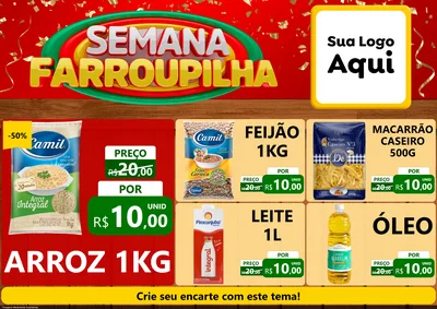 Modelo de Encarte para Encarte A4 Horizontal com o tema Semana Farroupilha para Supermercado