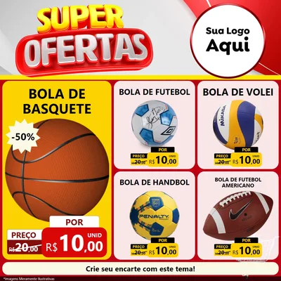 Modelo de Rede Social para Feed Facebook com o tema Super Ofertas para Artigos Esportivos