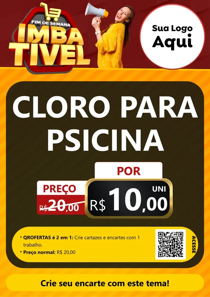 Modelo de Cartaz para Cartaz A4 Vertical com o tema Fim de Semana Imbatível para Produtos para Piscina