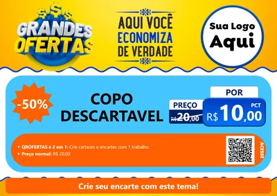 Modelo de Cartaz para Cartaz A4 Horizontal com o tema Grandes Ofertas para Embalagens