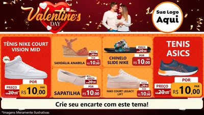 Modelo de TV para TV Horizontal com o tema Valentine's Day para Calçados