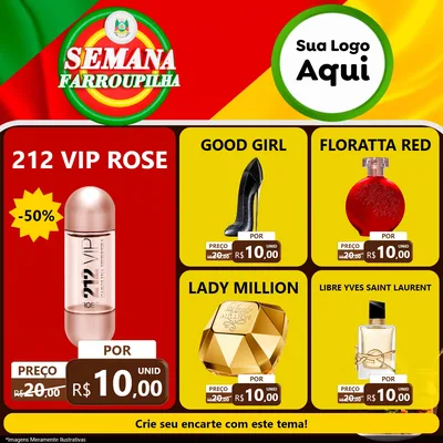 Modelo de Rede Social para Feed Facebook com o tema Semana Farroupilha para Perfumes