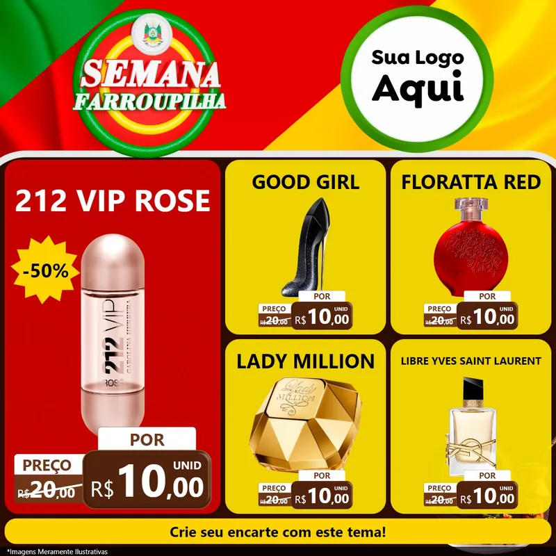Modelo de Rede Social para Feed Facebook com o tema Semana Farroupilha para Perfumes