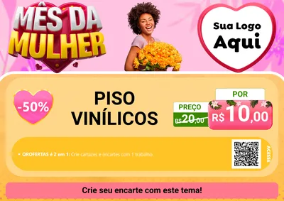 Modelo de Cartaz para Cartaz A4 Horizontal com o tema Mês da Mulher para Material para Construção