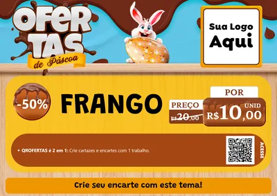 Modelo de Cartaz para Cartaz A4 Horizontal com o tema Ofertas de Páscoa para Assados