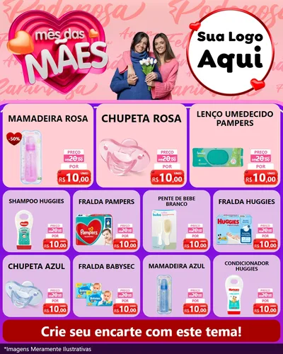 Modelo de Rede Social para Feed Instagram com o tema Mês Das Mães para Bebês