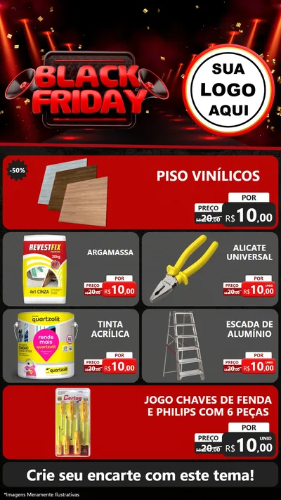 Modelo de TV para TV Vertical com o tema Black Friday para Material para Construção