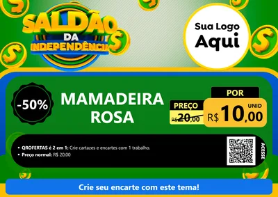 Modelo de Cartaz para Cartaz A4 Horizontal com o tema Saldão da Indepêndencia para Bebês
