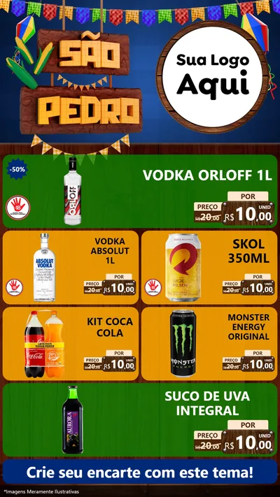 Modelo de TV para TV Vertical com o tema São Pedro para Distribuidora de bebidas