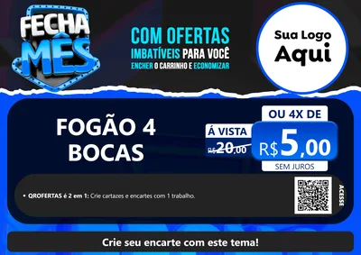 Modelo de Cartaz para Cartaz A4 Horizontal com o tema Fecha Mês para Móveis e Eletro