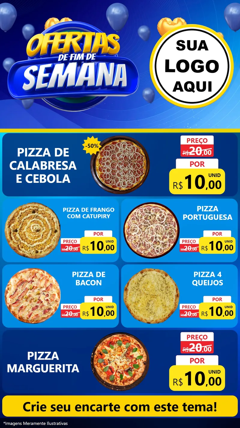 Modelo de TV para TV Vertical com o tema Ofertas de Fim de Semana para Pizzaria