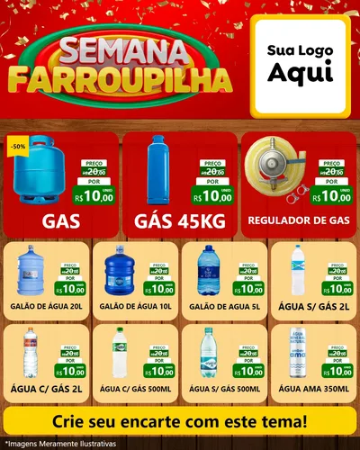 Modelo de Rede Social para Feed Instagram com o tema Semana Farroupilha para Água e gás