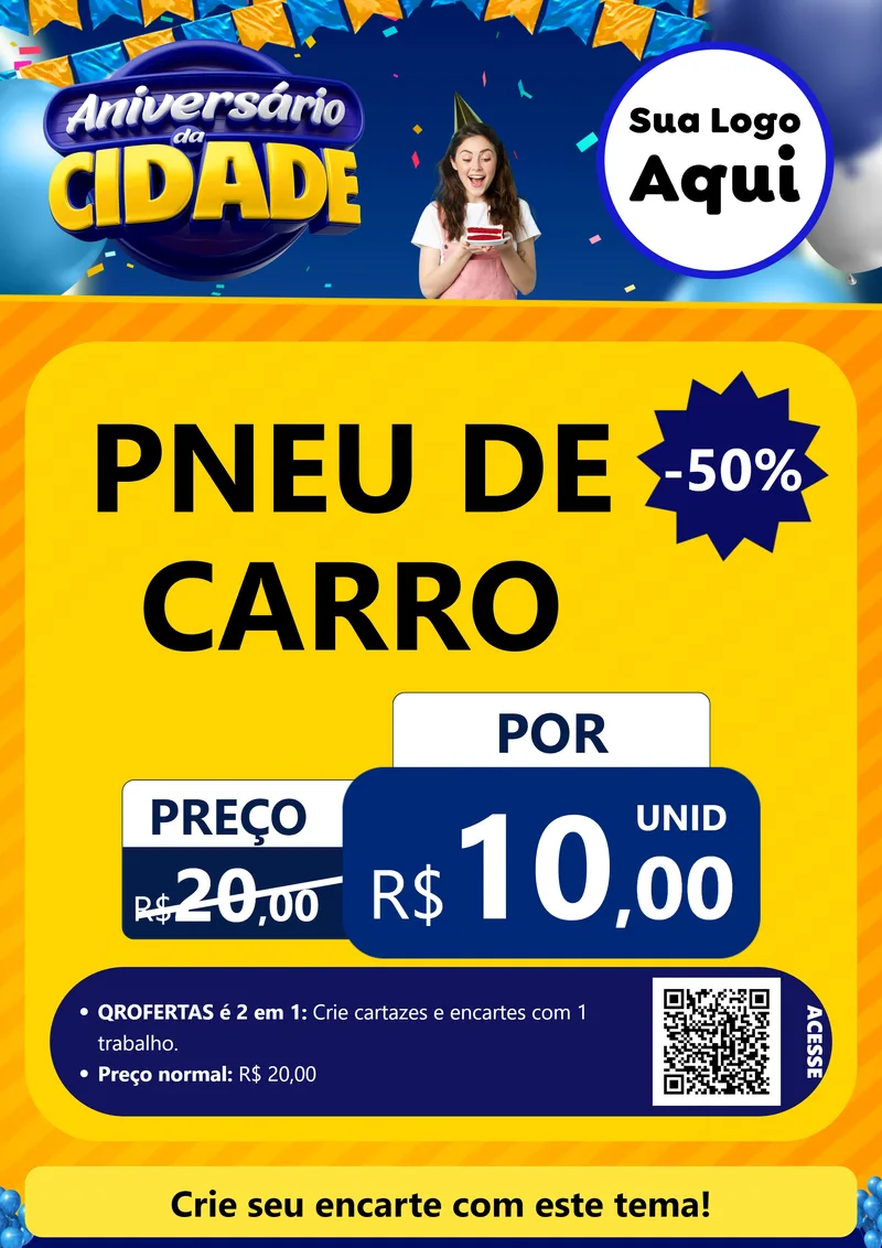 Modelo de Cartaz para Cartaz A4 Vertical com o tema Aniversário da Cidade para Auto peças