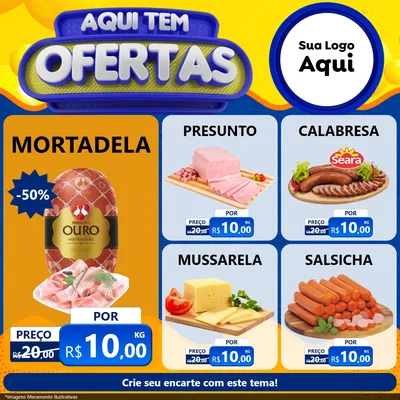 Modelo de Rede Social para Feed Facebook com o tema Aqui Tem Ofertas para Frios e Laticínios