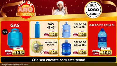 Modelo de TV para TV Horizontal com o tema Fim de Ano Premiado para Água e gás