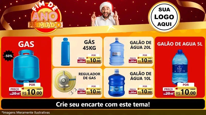 Modelo de TV para TV Horizontal com o tema Fim de Ano Premiado para Água e gás