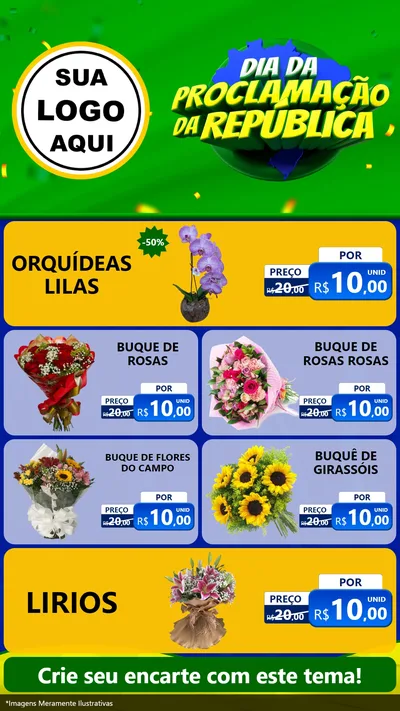Modelo de TV para TV Vertical com o tema Dia Da Proclamação Da República para Floricultura e jardim