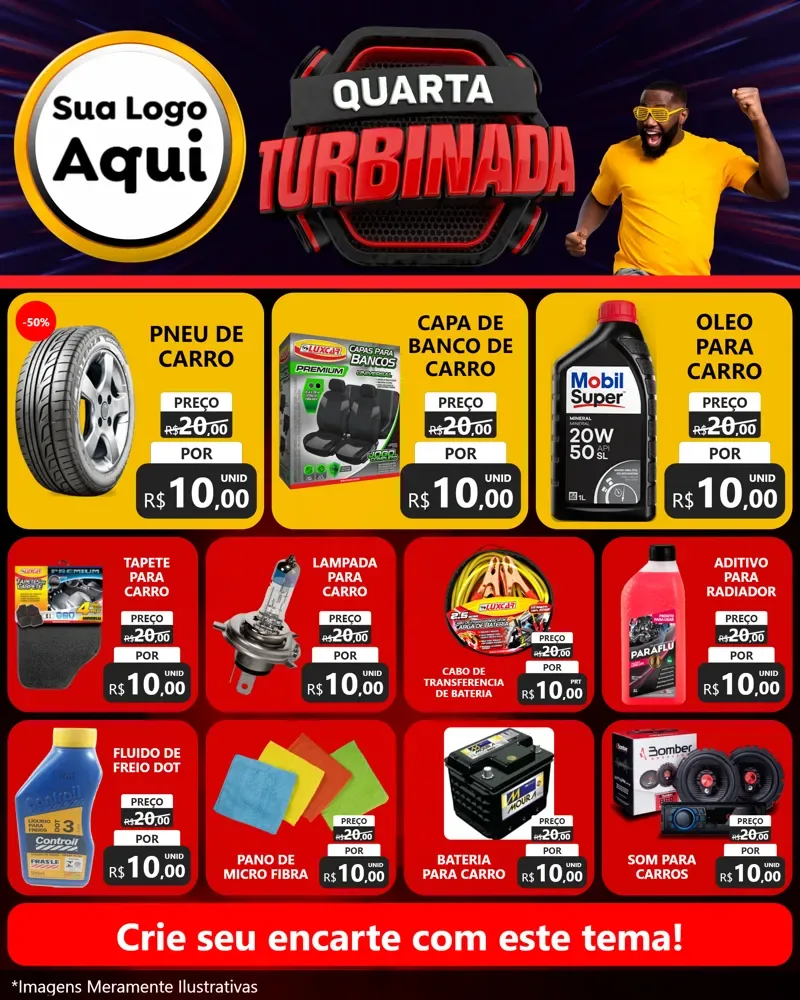 Modelo de Rede Social para Feed Instagram com o tema Quarta Turbinada para Auto peças