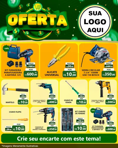 Modelo de Rede Social para Feed Instagram com o tema Oferta para Maquinas e Ferramentas