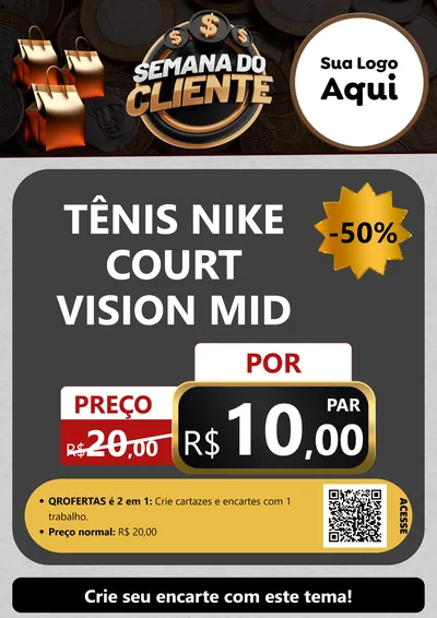 Modelo de Cartaz para Cartaz A4 Vertical com o tema Semana do Cliente para Calçados