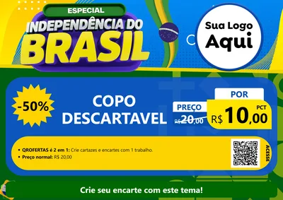 Modelo de Cartaz para Cartaz A4 Horizontal com o tema Especial Independência do Brasil para Embalagens